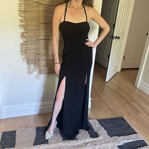 Versace Jeans Couture Black Bustier Sexy Belt Split Racerback Dress 40 XS Small